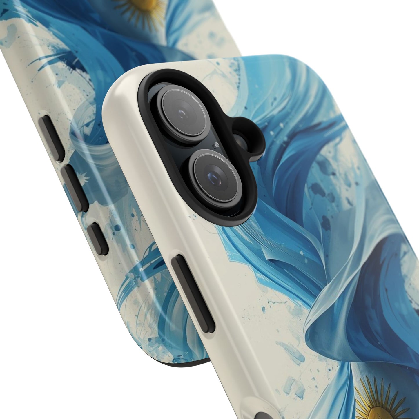 Argentinian Flag Watercolor Tough Phone Case - Blue Ribbon & Sun Protective Cover