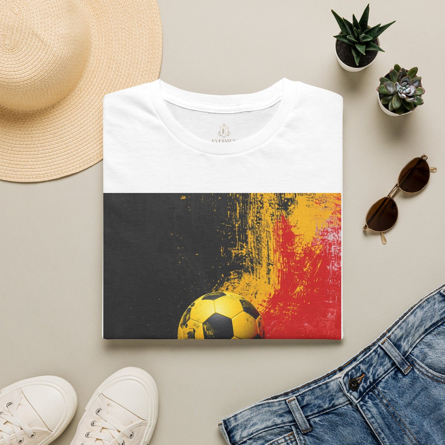 Belgium Flag Abstract Grunge T‑Shirt Red Devils Soccer Graphic Tee