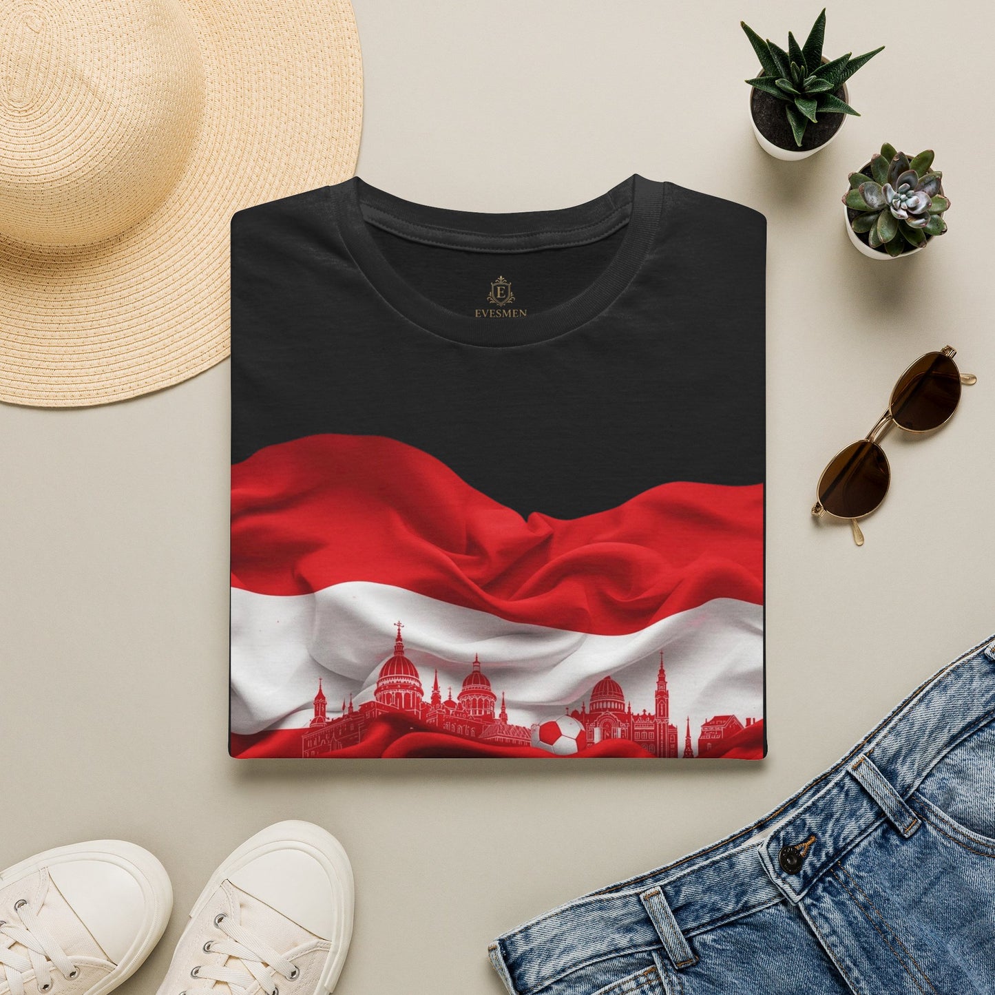 Austria Flag Vienna Cityscape Soccer Tee Unsere Burschen Football T-Shirt