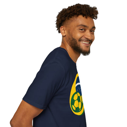 Brazil Soccer T-Shirt – Brazilian Flag, Christ the Redeemer & Football Graphic Tee