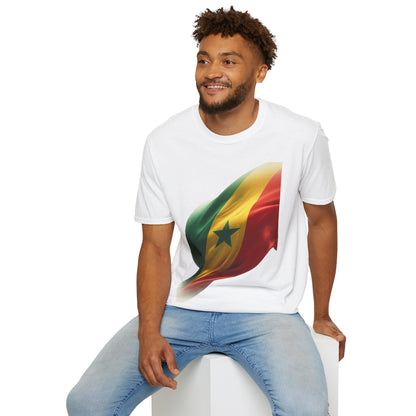 Senegal Waving Flag Soccer Tee Lions of Teranga Pan-African Football Fan T-Shirt