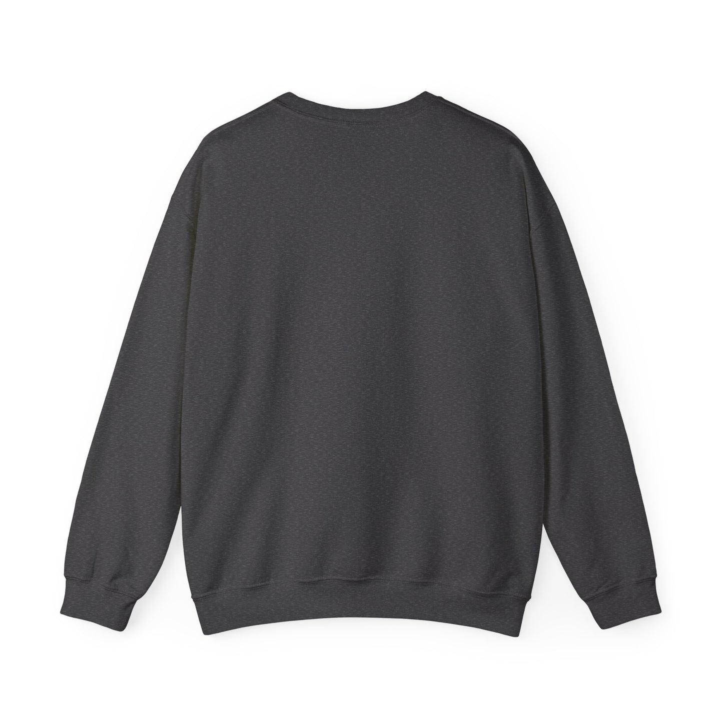 Dark gray sweatshirt back side on a white background