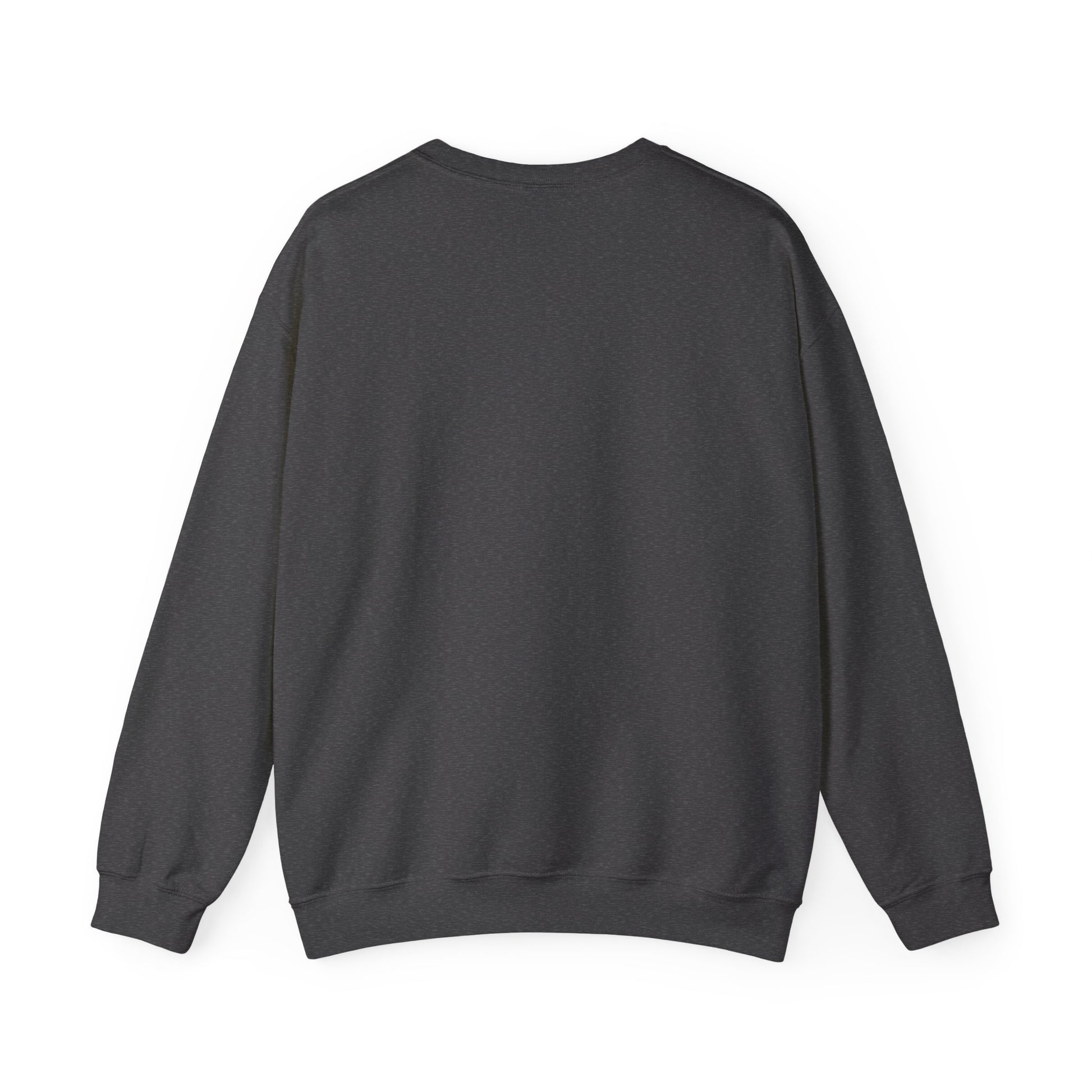 Dark gray sweatshirt back side on a white background