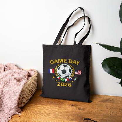 Soccer Game Day Tote Bag 2026 – World Cup Fan Cotton Canvas Tote
