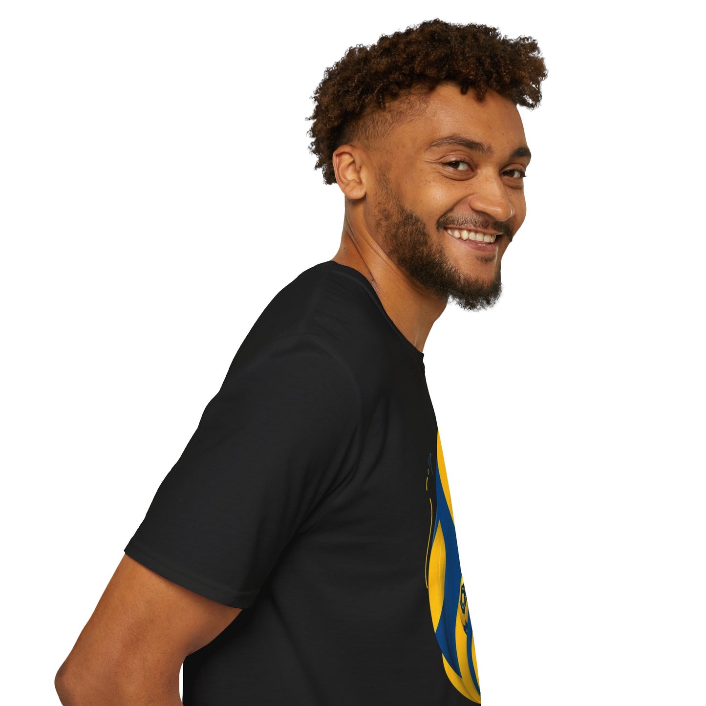 Sweden Football Flag T‑Shirt Abstract Minimalist Blue & Yellow Graphic Tee