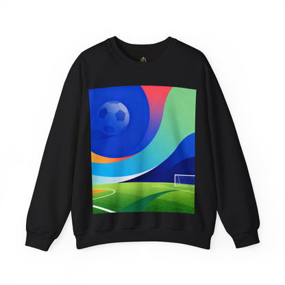 Match Day Abstract Crewneck Sweatshirt — Colorful Soccer Graphic