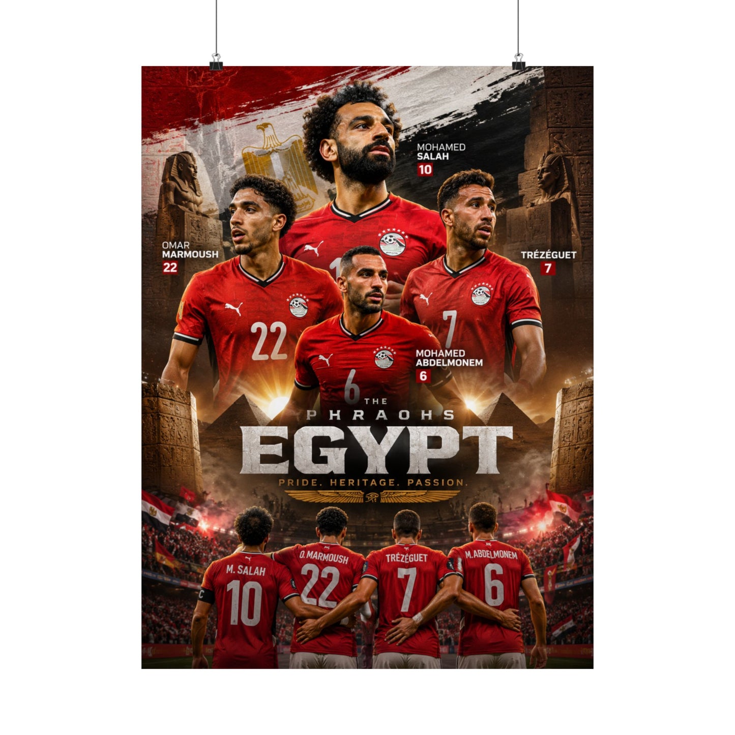 Egypt Soccer "The Pharaohs" Commemorative Wall Art Poster