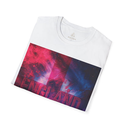 England Flag Soccer Match Day T-Shirt Smoke Graphic Tess