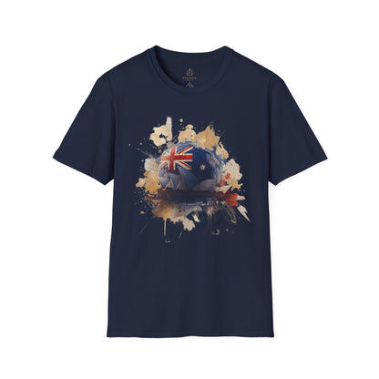 Australian Flag Soccer T-Shirt — Vintage Grunge Aussie Pride Tee
