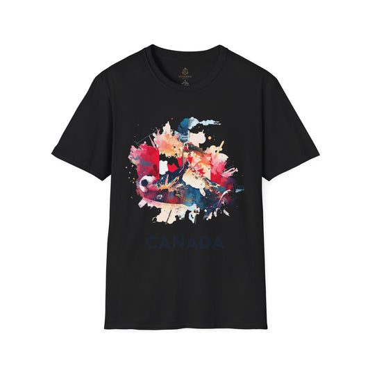 Canada Soccer Match Day T-Shirt - Artistic Canadian Flag Skyline Tee