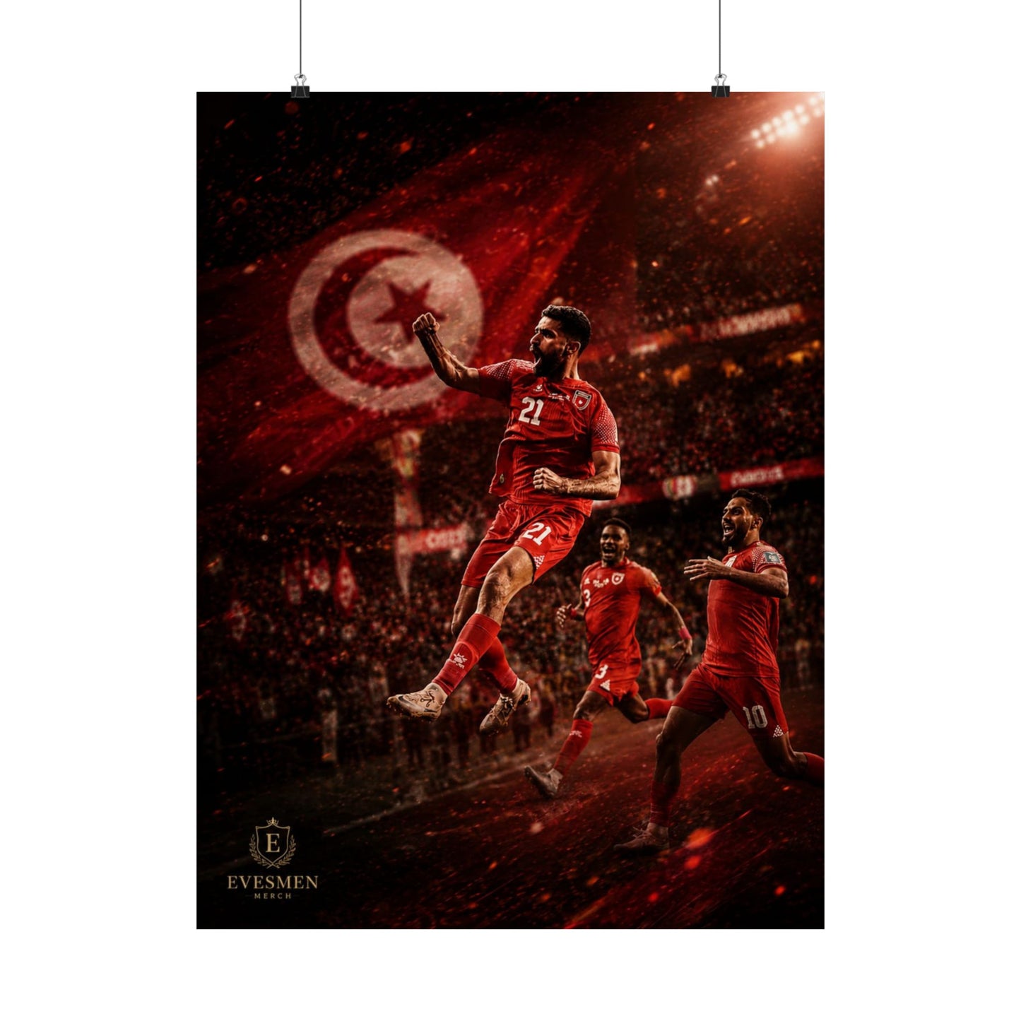 Tunisia Soccer Eagles of Carthage Commemorative Wall Art Poster