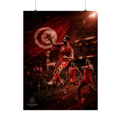 Tunisia Soccer Eagles of Carthage Commemorative Wall Art Poster