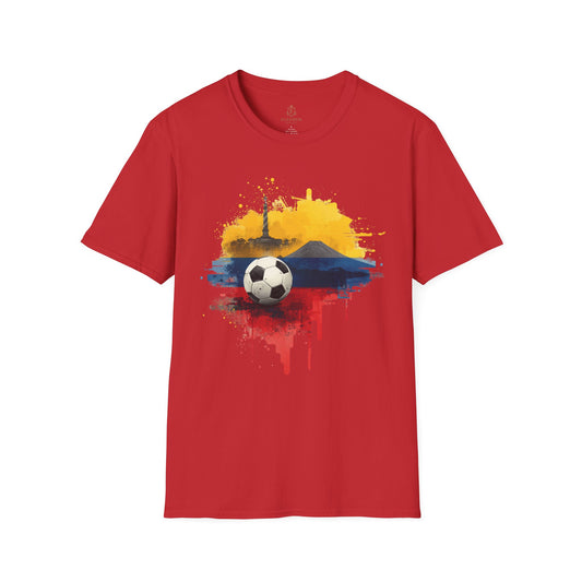 Ecuador Football Pride T-Shirt Quito’s Monument Chimborazo Art Tee