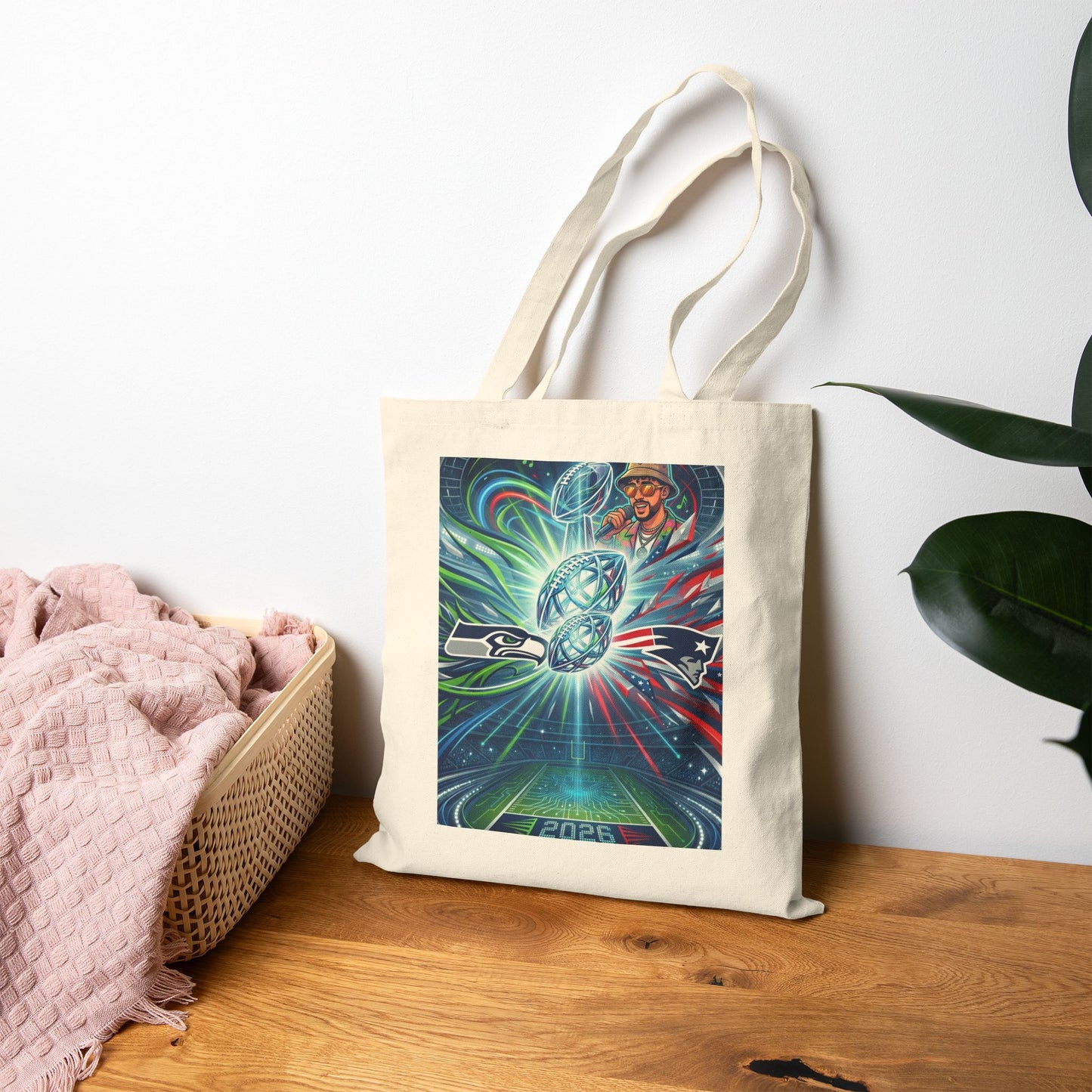 Legendary Championship Matchup Canvas Tote Bag — Cosmic Abstract Art Print