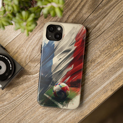 Soccer Flag Tough Phone Case — Grunge France Football Protective iPhone Cover