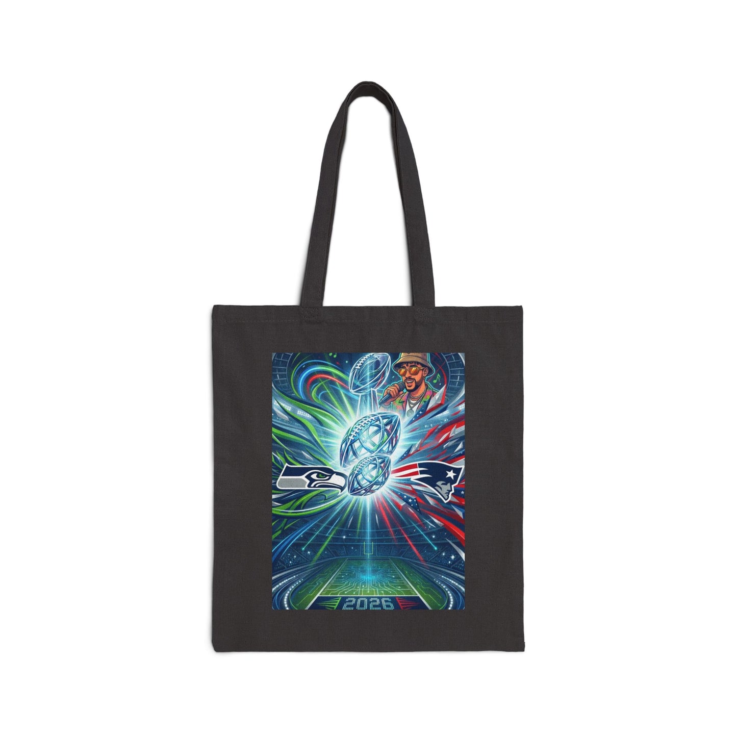 Legendary Championship Matchup Canvas Tote Bag — Cosmic Abstract Art Print