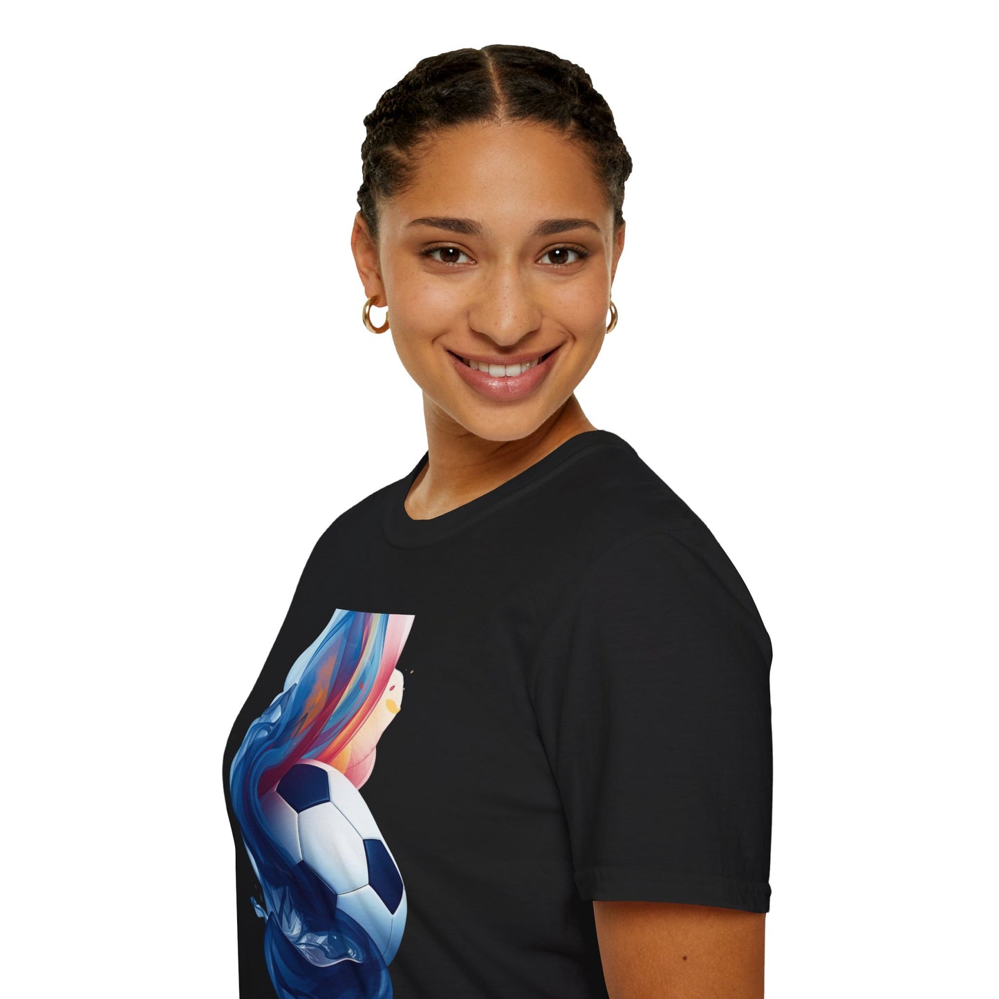 Cape Verde Football Fluid Smoke T-Shirt Abstract Blue Sharks Soccer Tee
