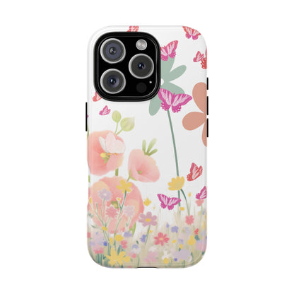 Phone case with floral design on a white background