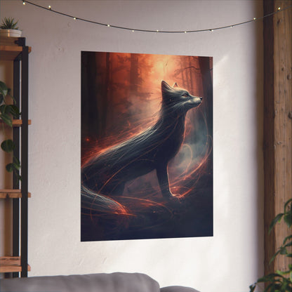 Mystic Fox Wall Art Poster | Matte Vertical Forest Fantasy Print
