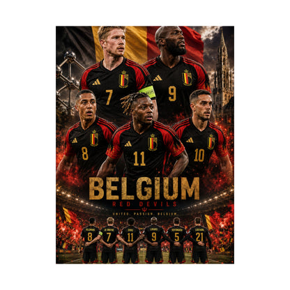 Belgium Soccer Red Devils Commemorative Wall Art Poster