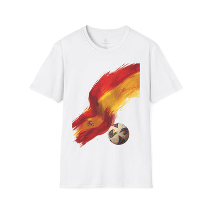 Spain Football Flag Brushstroke T-Shirt Abstract La Roja Soccer Design Tee