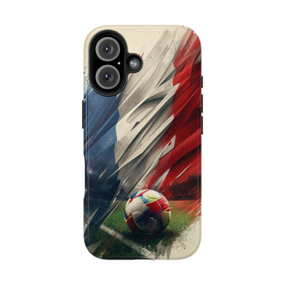 Soccer Flag Tough Phone Case — Grunge France Football Protective iPhone Cover