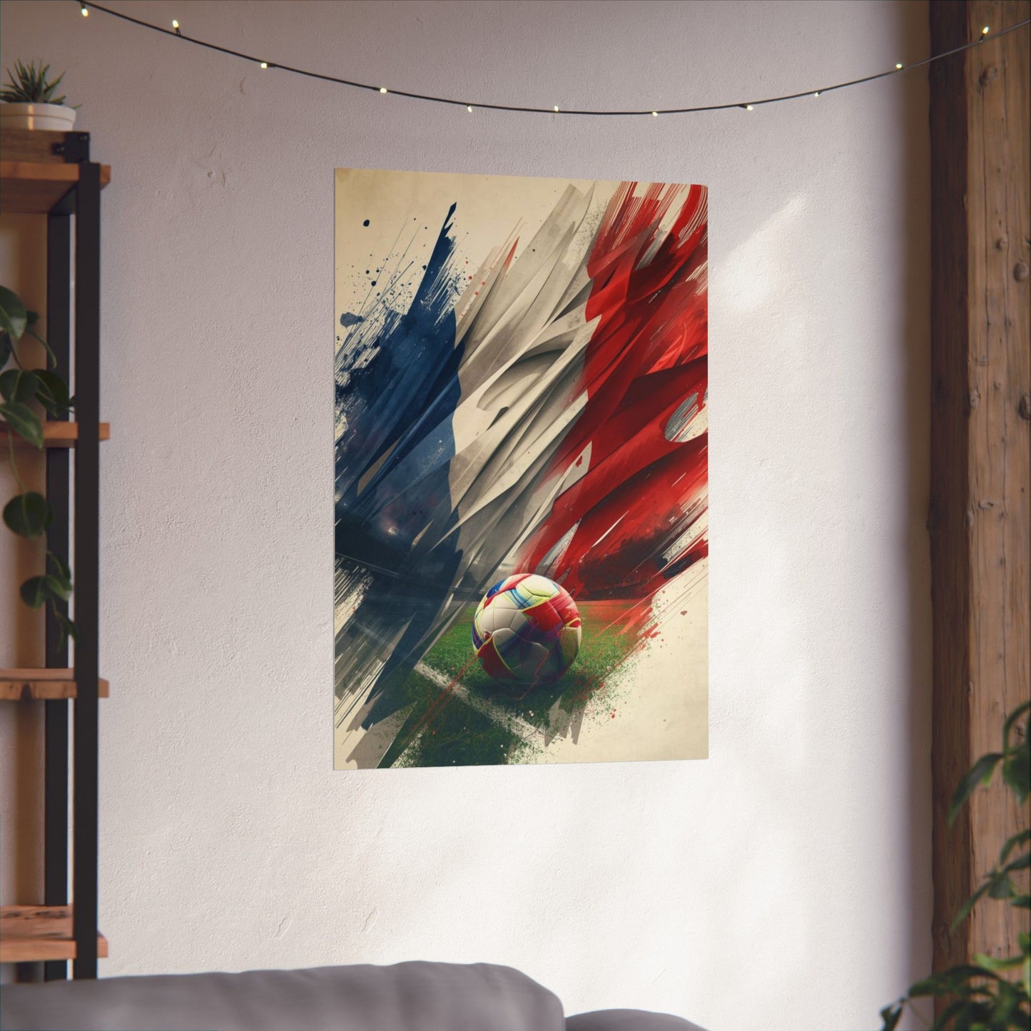Soccer France Flag Poster — Matte Vertical Football Art Print