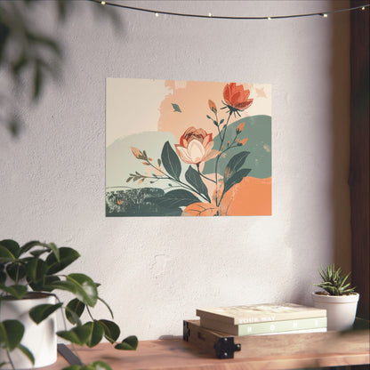 Floral Botanical Poster – Matte Horizontal Wall Print