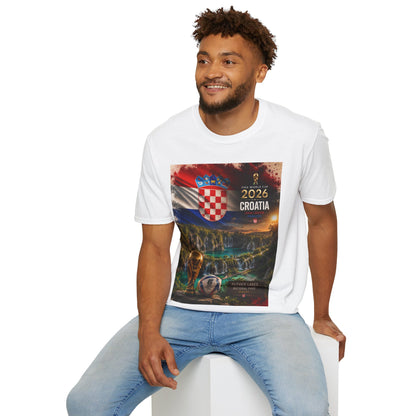 Croatia Football Flag Plitvice Lakes T-Shirt Vatreni Soccer Landscape Tee
