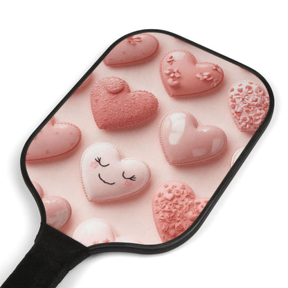 Heart Pattern Pickleball Paddles Set – Cute Pink Heart Design Pickleball Kit