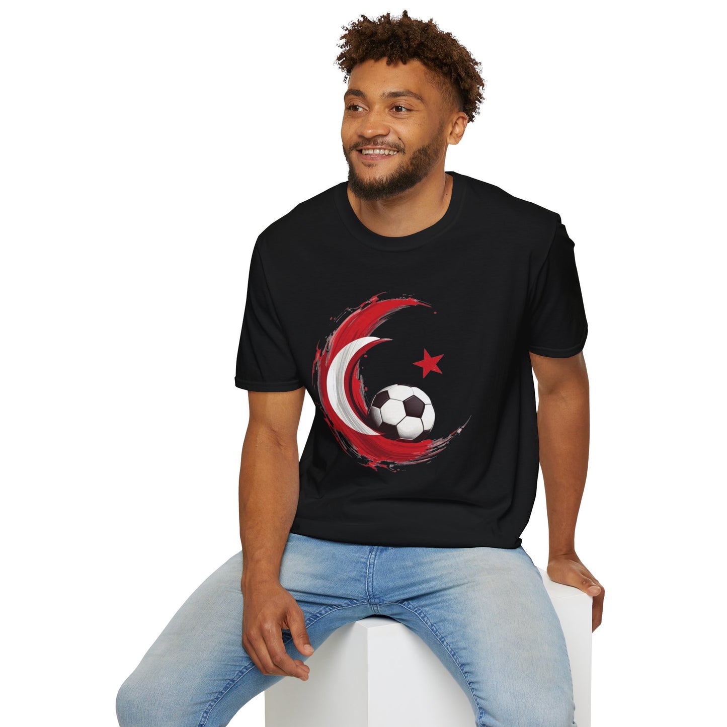 Turkey Football Pride T-Shirt Dynamic Grunge Crescent & Star Fan Tee