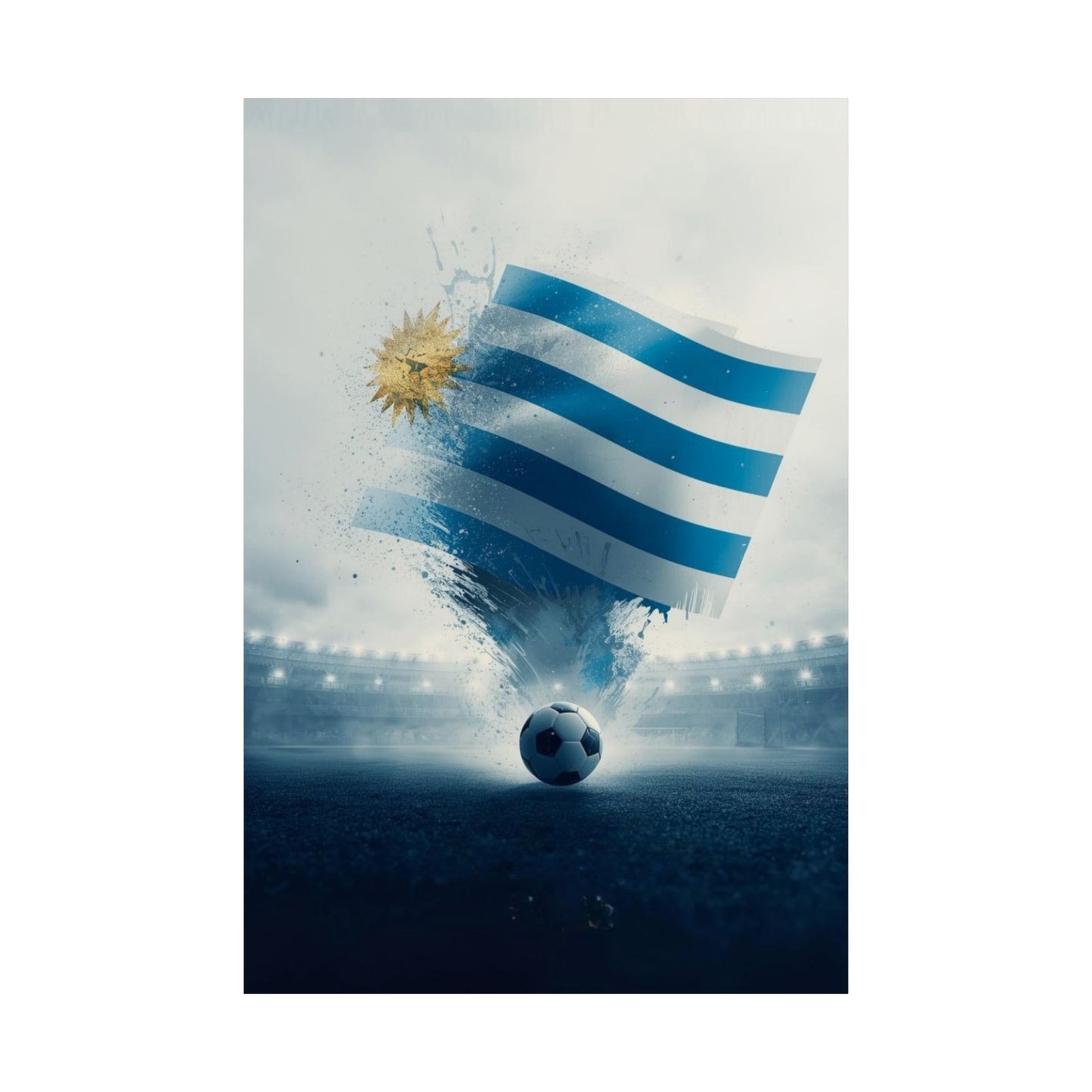 Uruguay Football Poster – Matte Vertical Soccer Art with National Flag