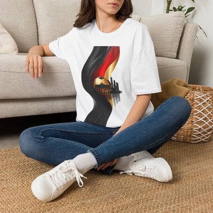 Germany Flag Brandenburg Gate T-Shirt Luxury Gold Die Mannschaft Soccer Tee