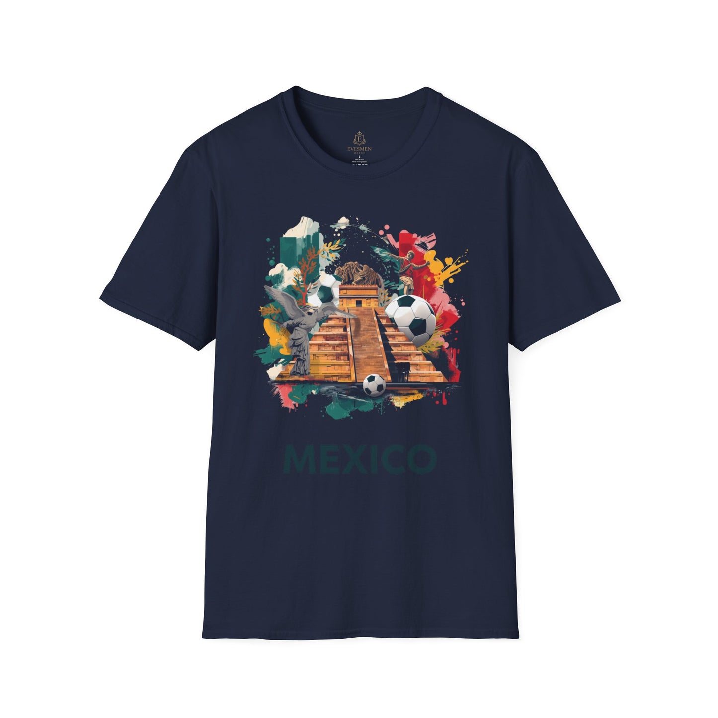 Mexico Soccer Pyramid T-Shirt — Vibrant Chichen Itza Football Tee