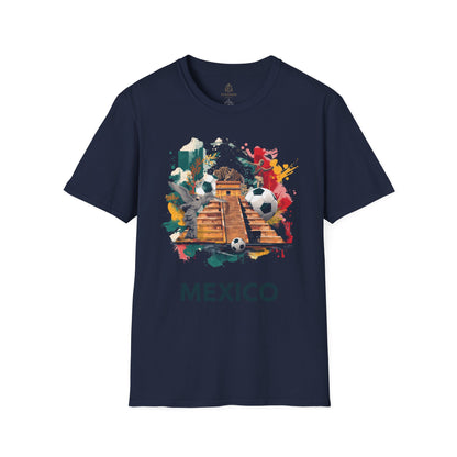 Mexico Soccer Pyramid T-Shirt — Vibrant Chichen Itza Football Tee
