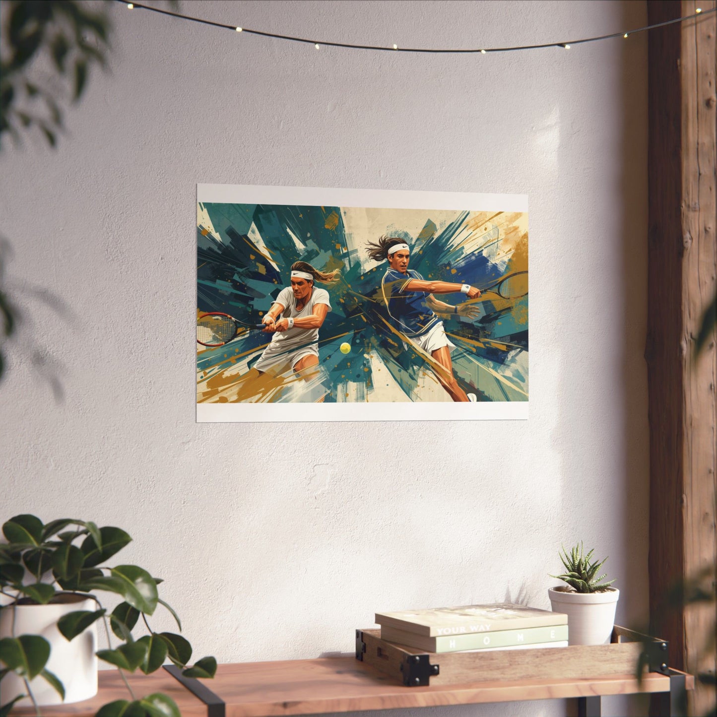 Dynamic Tennis Duo Wall Poster — Tennis Player Art Print
