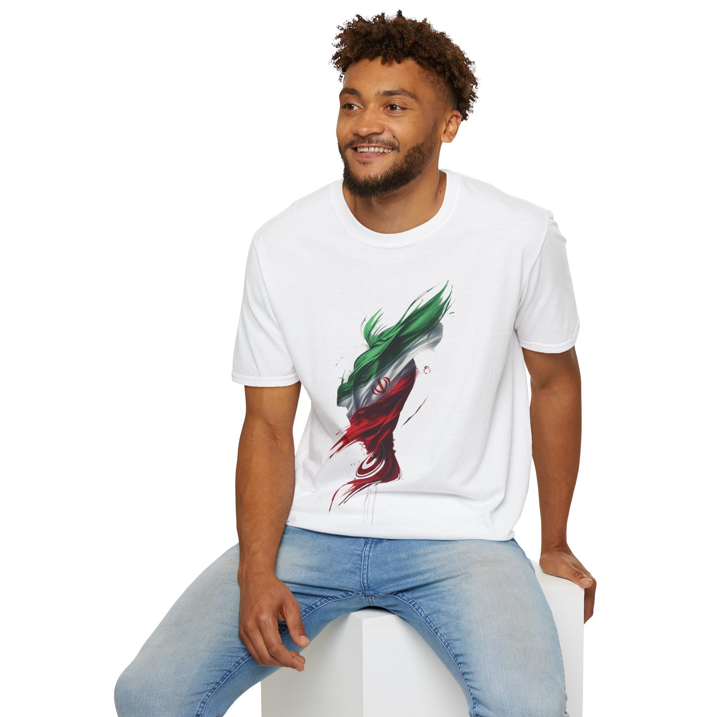 Iran Flag Brushstroke T-Shirt — Artistic Persian Pride Design Tee