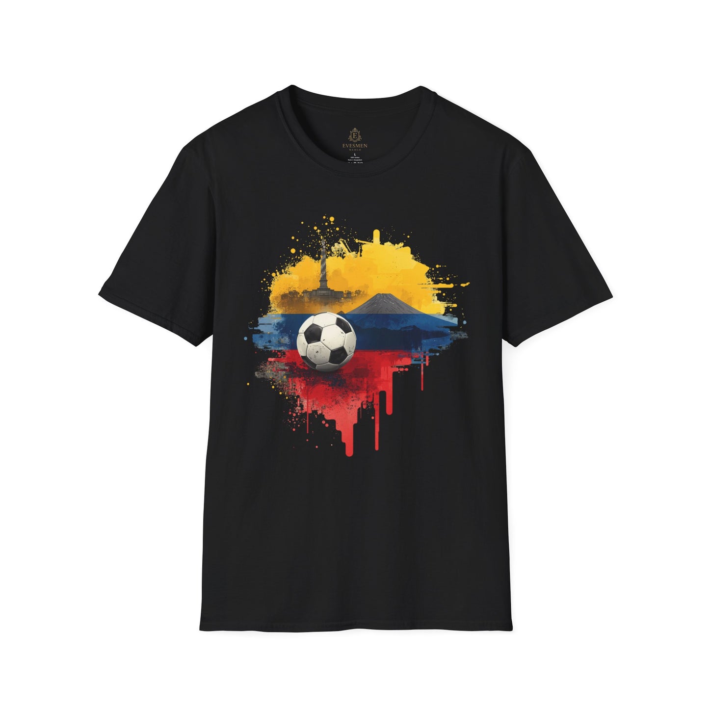 Ecuador Football Pride T-Shirt Quito’s Monument Chimborazo Art Tee