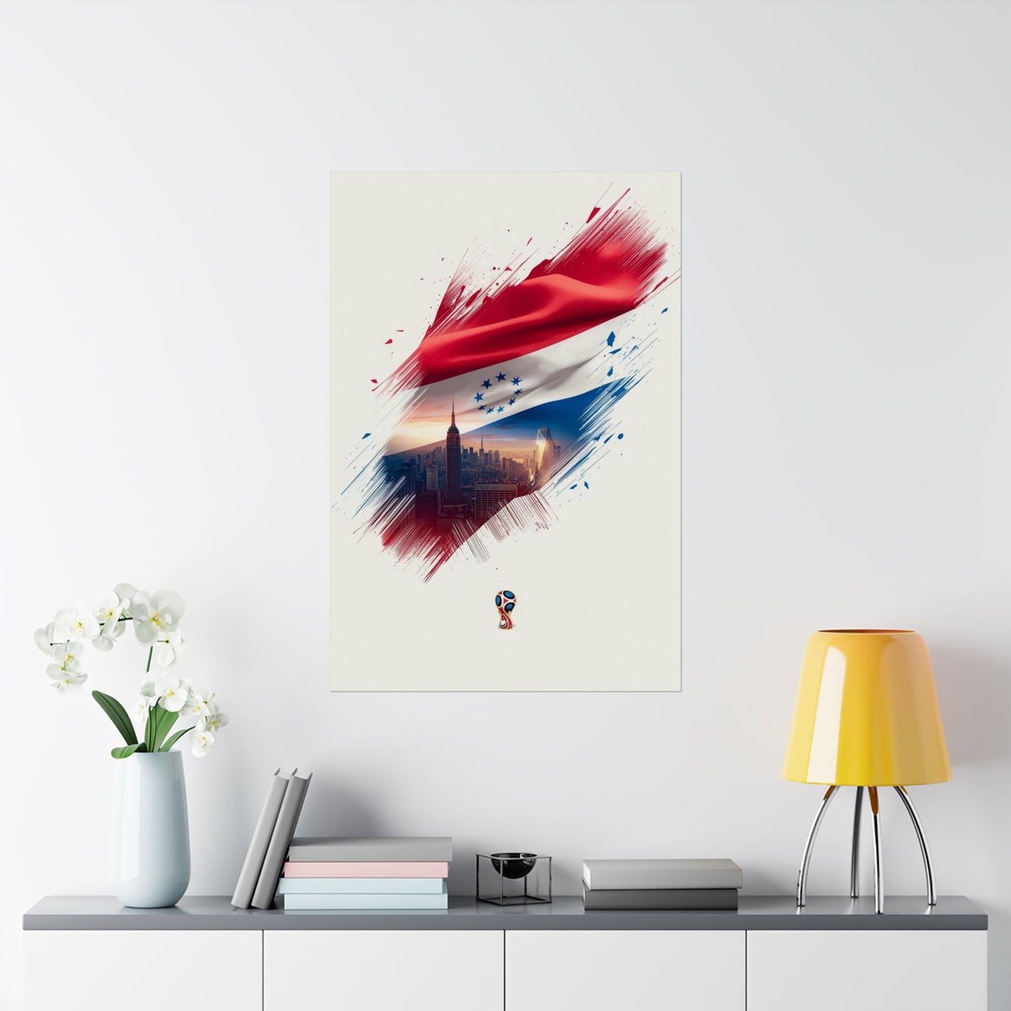 Paraguay Pride Dynamic Football Soccer Matte Art Poster