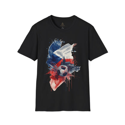 Czech Football Pride T-shirt Abstract Flag Prague Heritage Tee