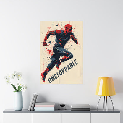 Unstoppable Runner Wall Poster Motivational Art Print for Gym Home