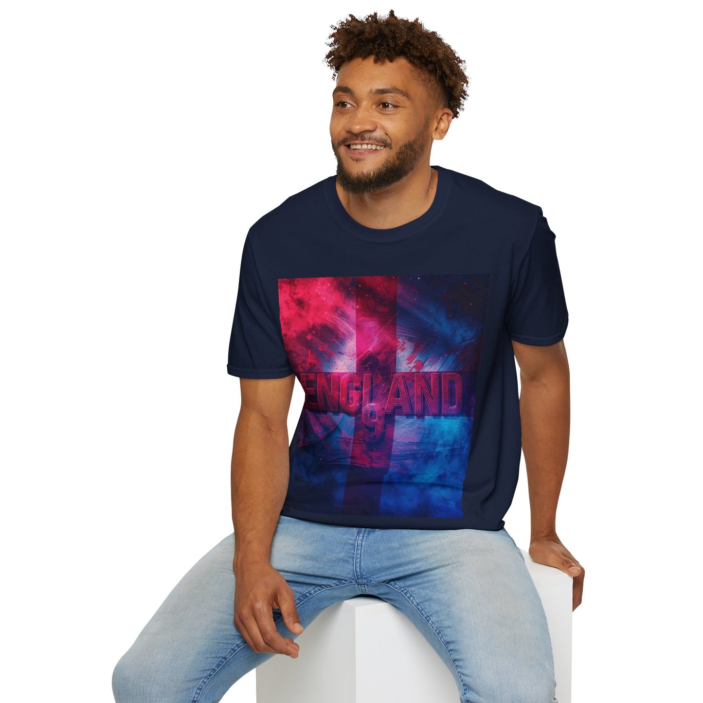 England Flag Soccer Match Day T-Shirt Smoke Graphic Tess
