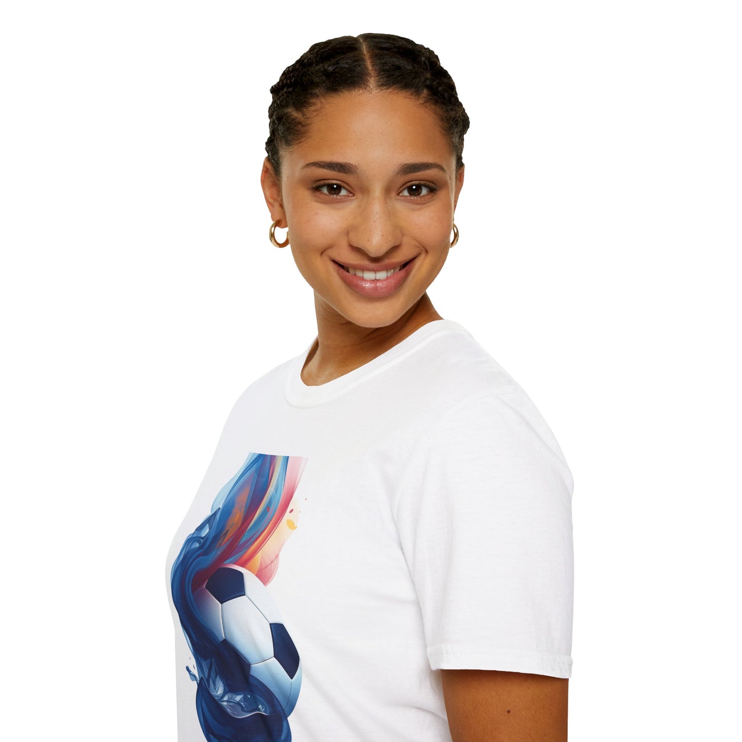 Cape Verde Football Fluid Smoke T-Shirt Abstract Blue Sharks Soccer Tee