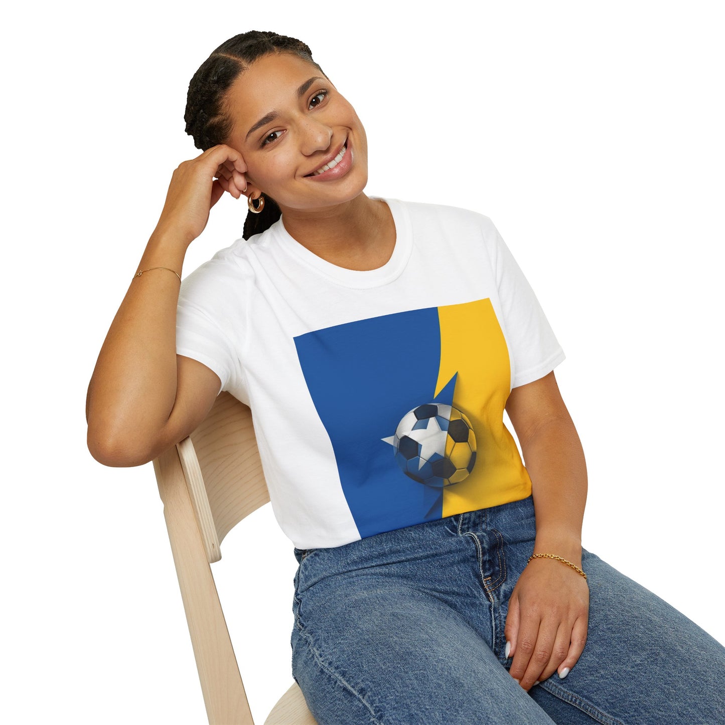 Curaçao Football Flag Minimalist T-Shirt Abstract La Familia Azul Soccer Tee