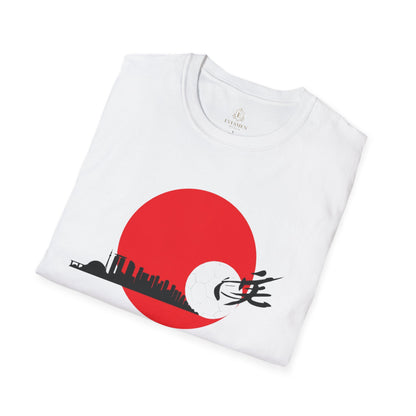 Japan Football and City Skyline Graphic T-shirt