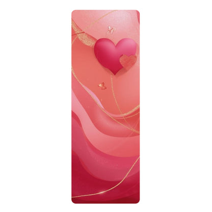Heart Wave Rubber Yoga Mat — Pink Valentine Non-Slip Exercise Mat