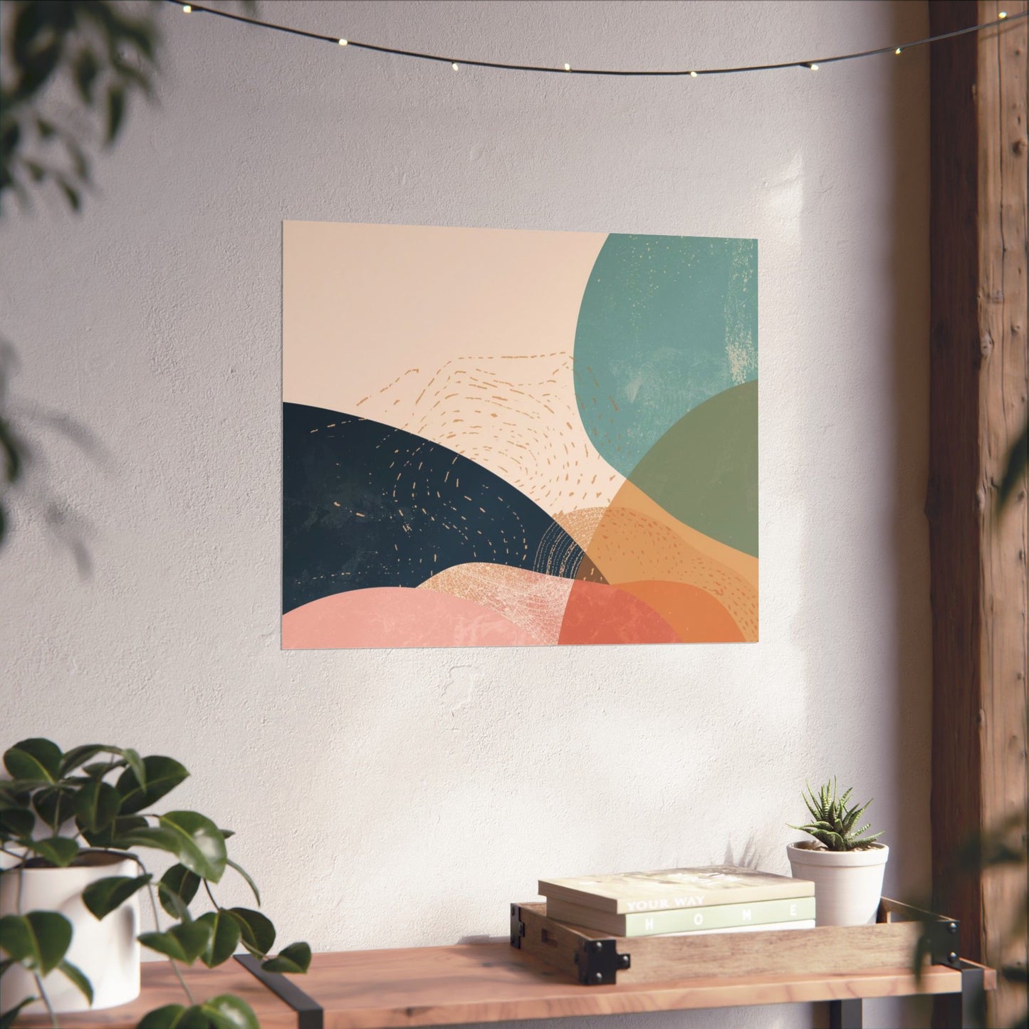 Mid-Century Modern Abstract Poster | Matte Pastel Landscape Print