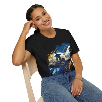 Uruguay Skyline Football T-Shirt — Abstract Football Design Tee