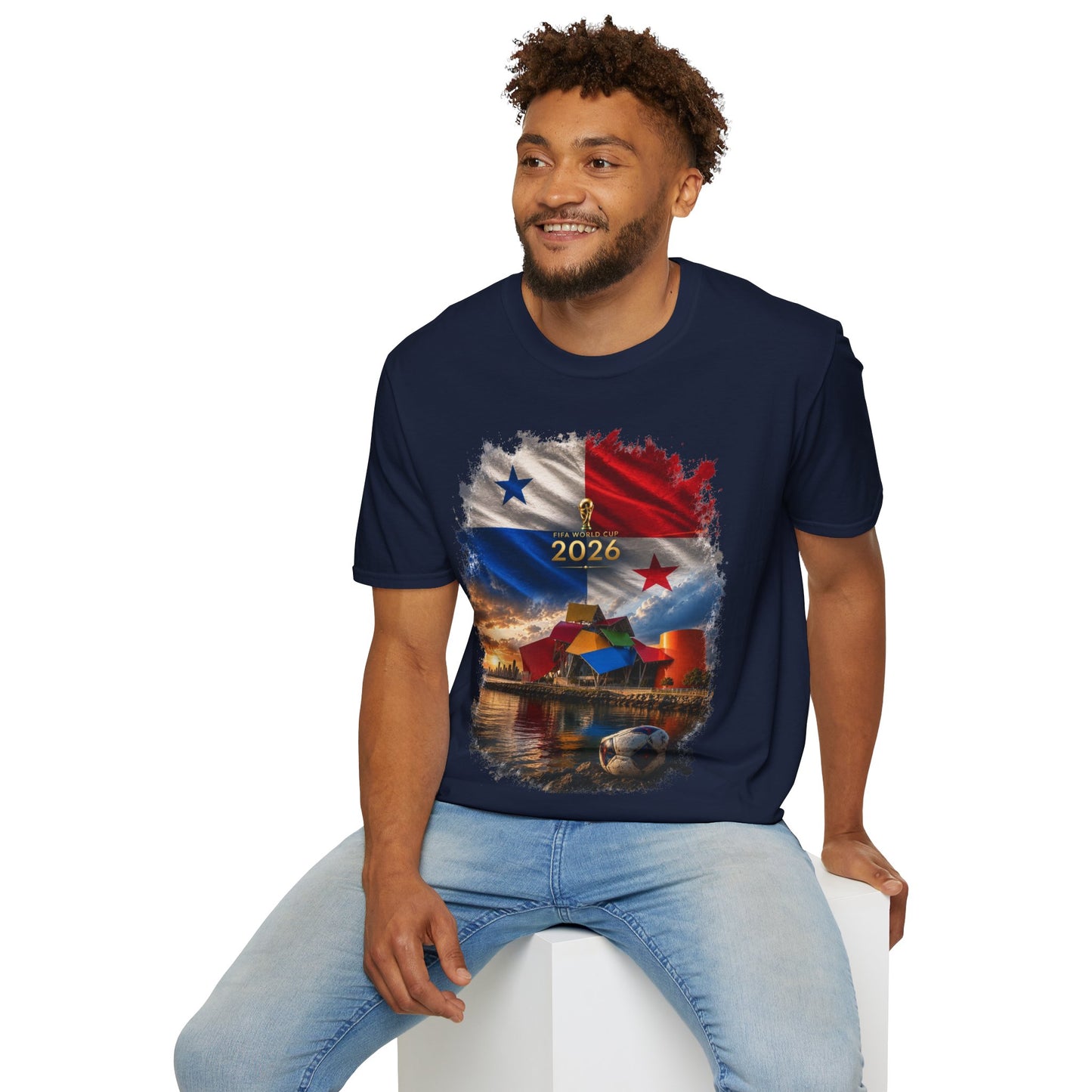 Panama Football Flag Biomuseo Graphic T-Shirt Cinematic Los Canaleros Soccer Tee