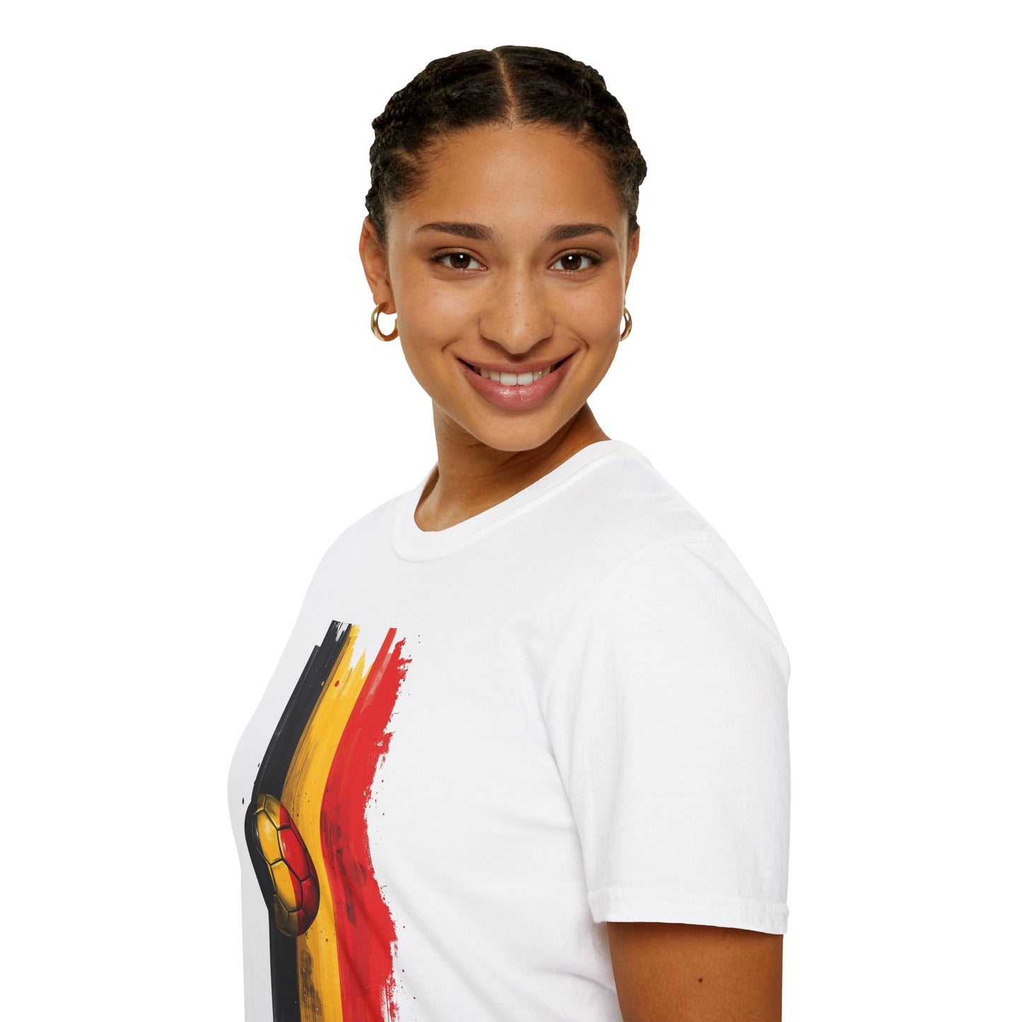 Belgium Football Flag Brushstroke Tee Red Devils Soccer Graphic T-Shirt